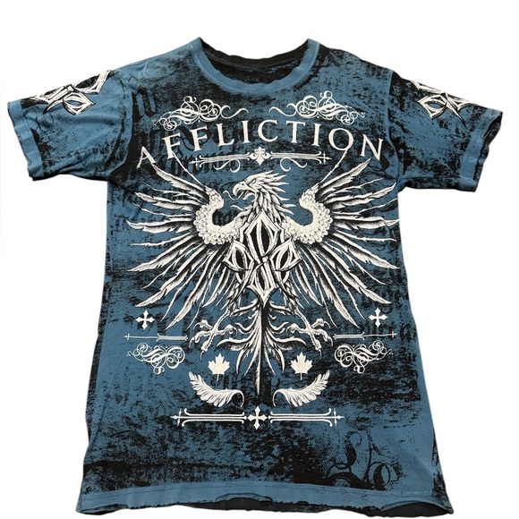 AFFLICTION Signature Series George St Pierre Rush Size Men’s Medium Blue Black - Picture 1 of 8